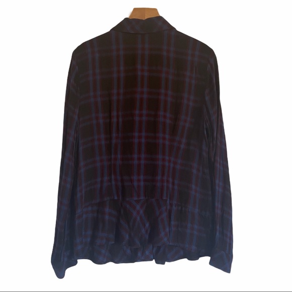 CAbi #3431 Plaid Ruffled Peplum Button Down Shirt - Picture 5 of 10